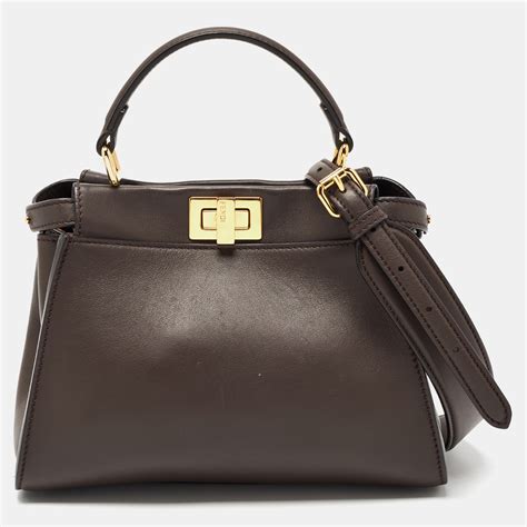 fendi mini peekaboo brown